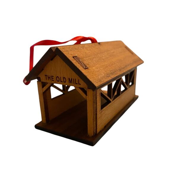 Vintage Cracker Barrel "The Old Mill" Laser Cut Christmas Ornament Made in USA - Picture 1 of 14